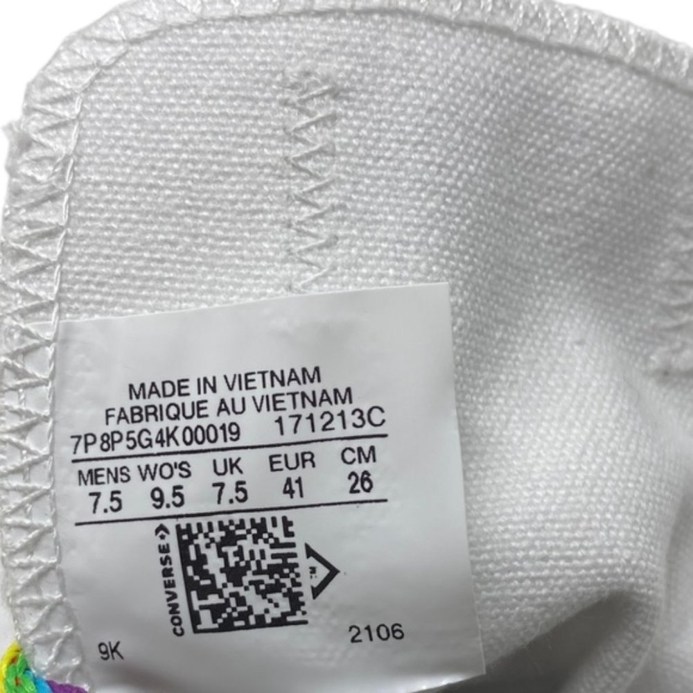 Converse Ctas OX Low Wedding White Canvas Women's Sneakers Custom 171213C- Multi - Picture 10 of 10